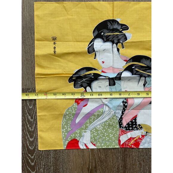 Vintage Ukiyo-E "Three Beauties" Kitagawa Utamaro Japanese, Scarf, Wall Hanging - Picture 4 of 7